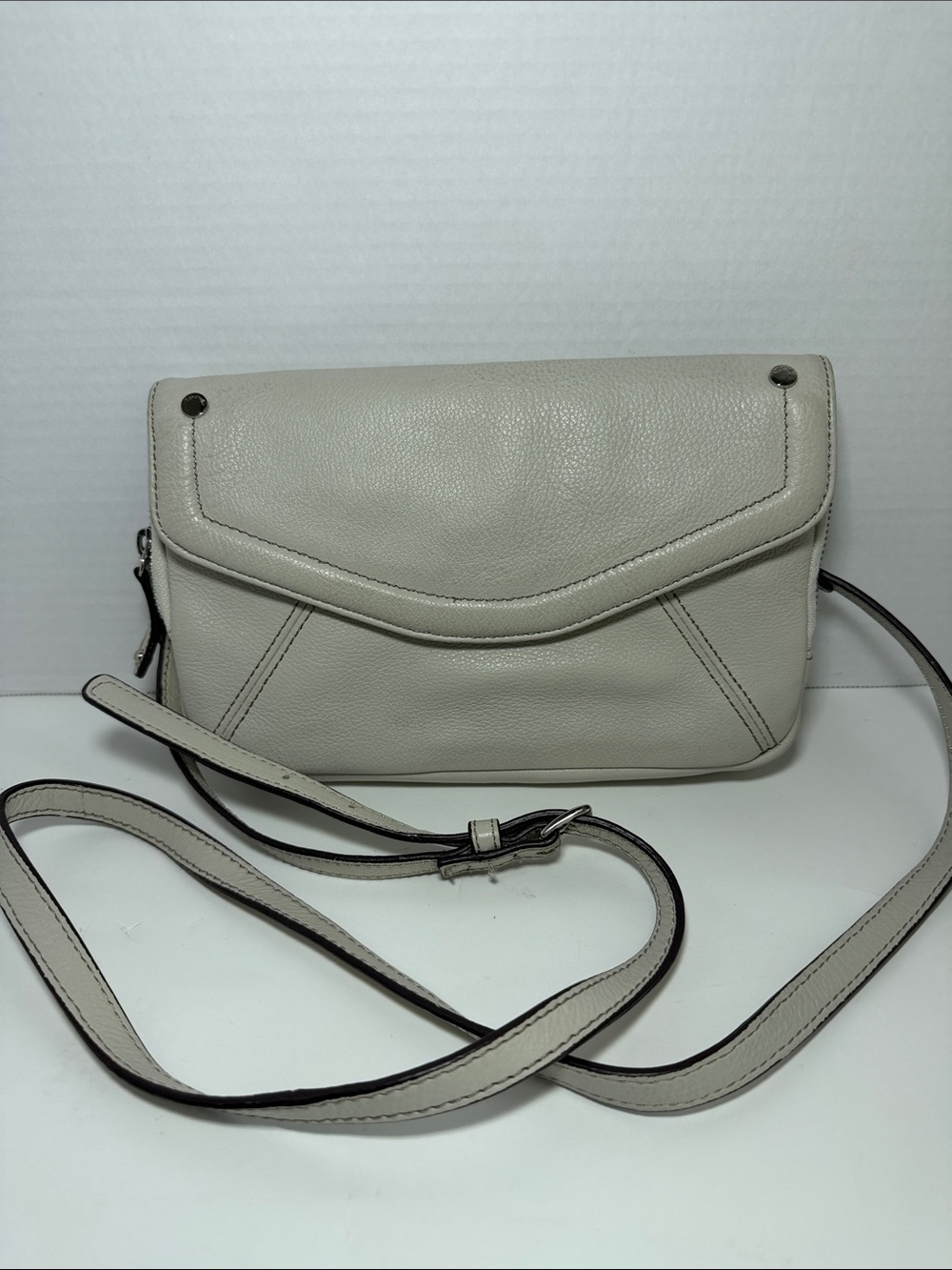 Tignanello Cream Leather Crossbody Bag